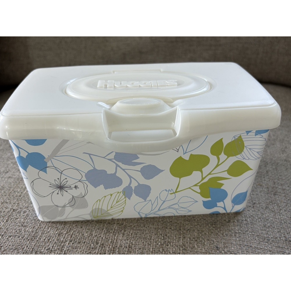 Huggies Baby Wipes Plastic Pop Up Refillable Container Leaf Nature VTG y2k EMPTY